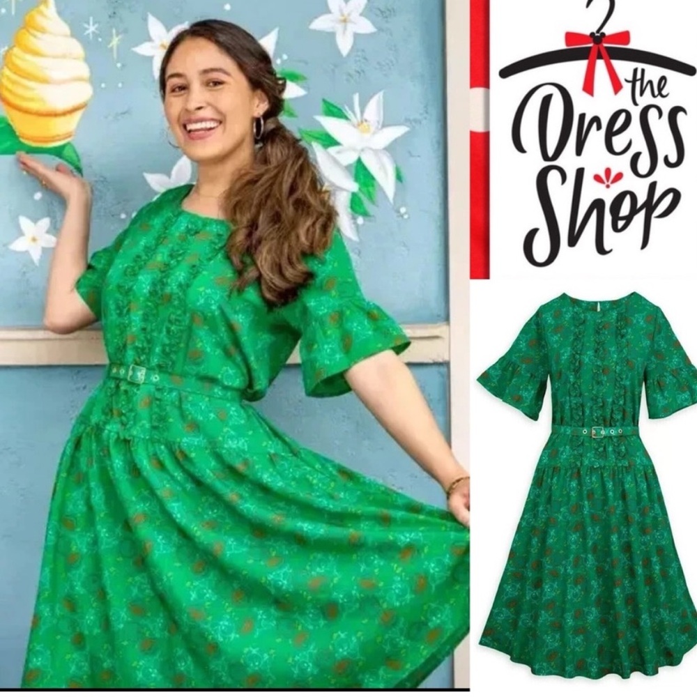 Green Orange Bird Disney Dress